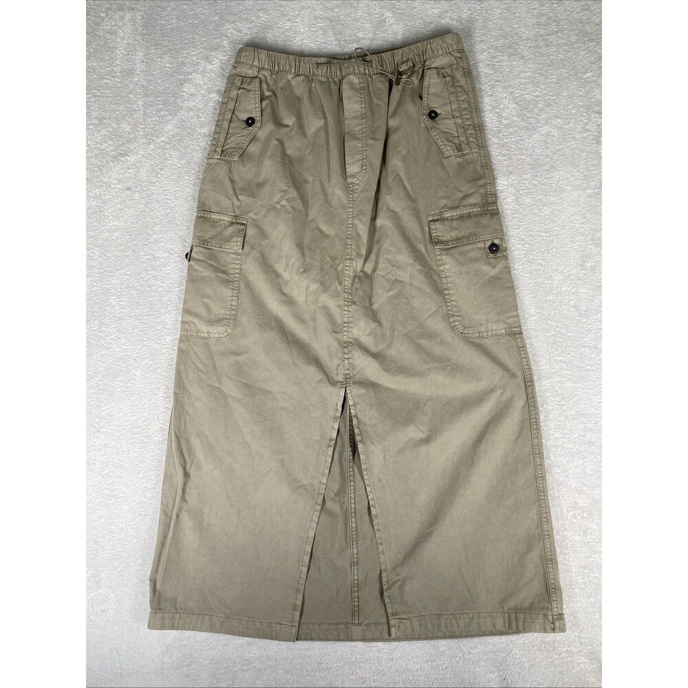 Arizona Cargo Utility Maxi Skirt Medium Tan Beige Military Urban Chic Pockets